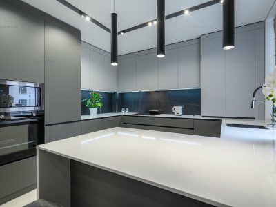 Luxury dining room and kitchen in studio apartment