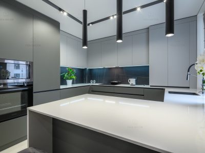 Luxury dining room and kitchen in studio apartment