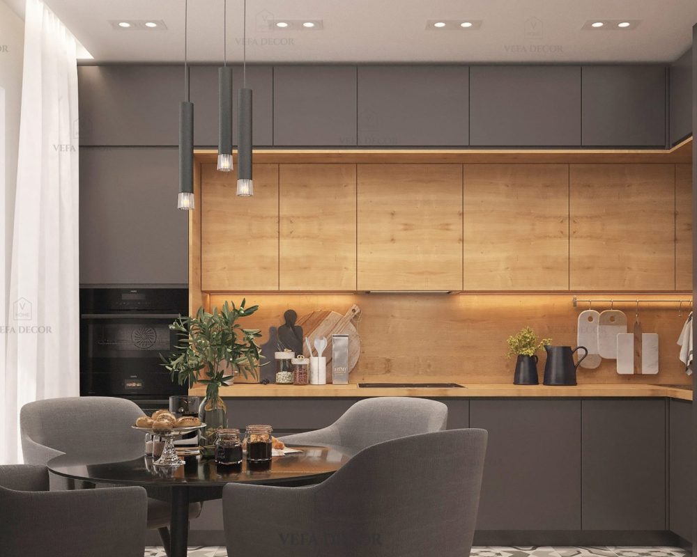 3d rendering luxury kitchen design interior